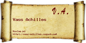 Vass Achilles névjegykártya